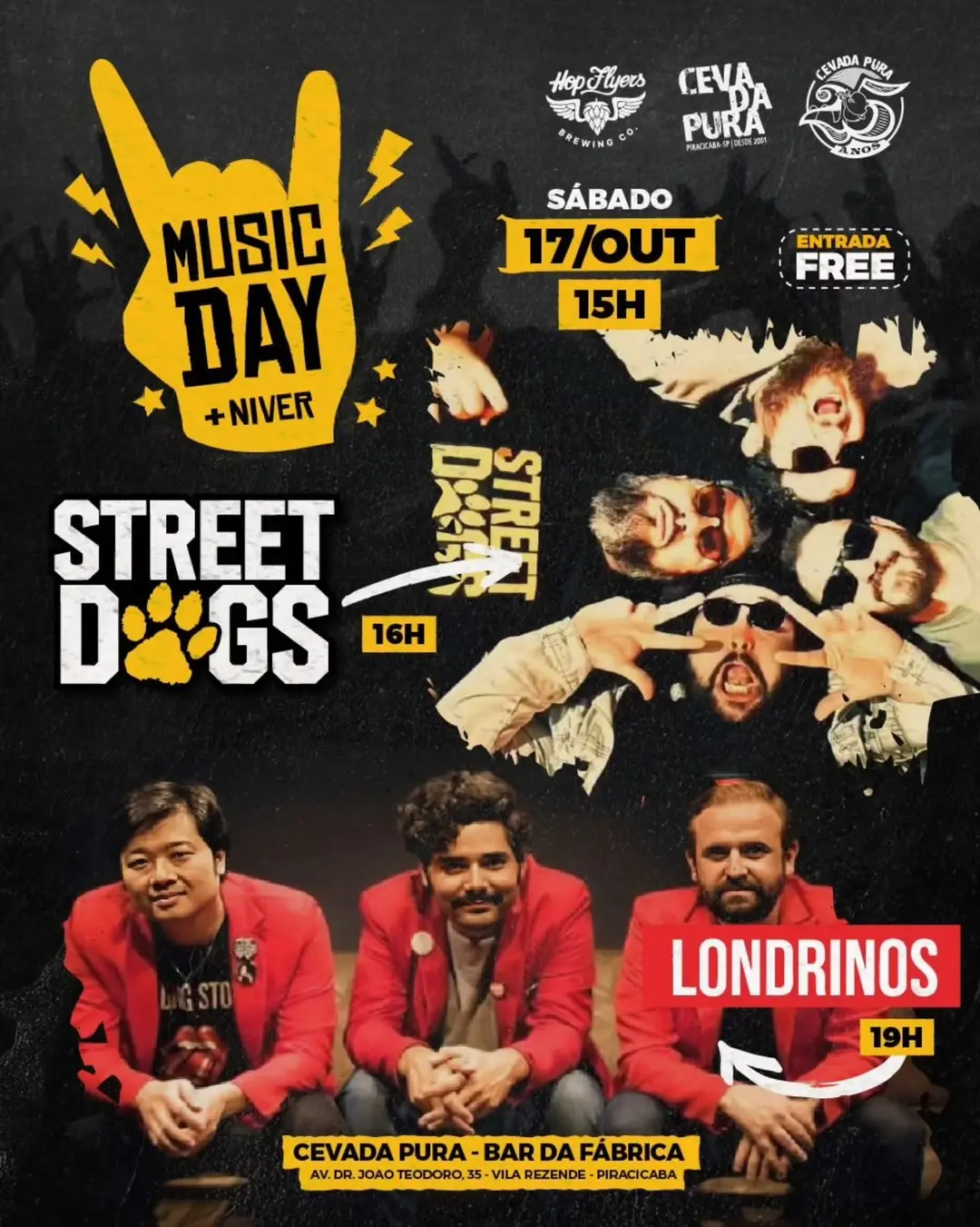 Flyer de Os Londrinos e Street Dogs