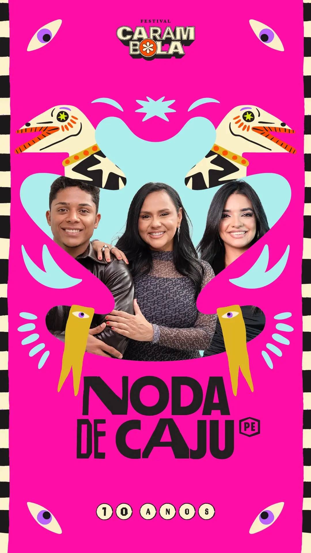 Flyer de Noda de Caju, Valeria Cavalcanti e mais 4 artistas
