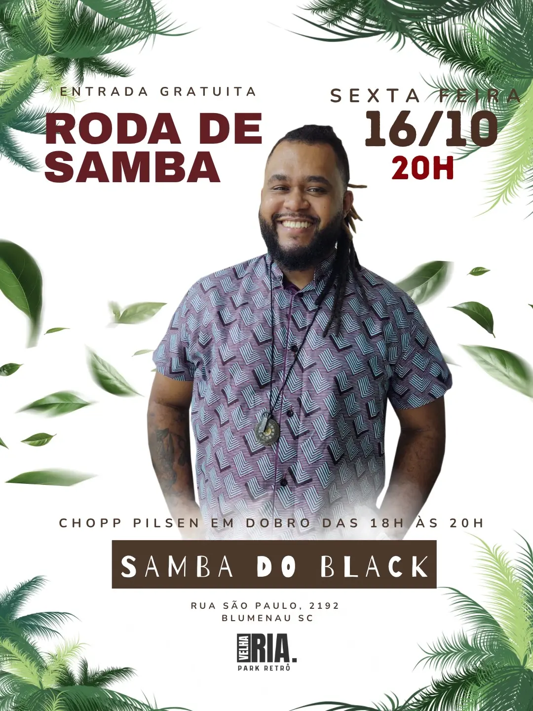 Flyer de Samba do Black