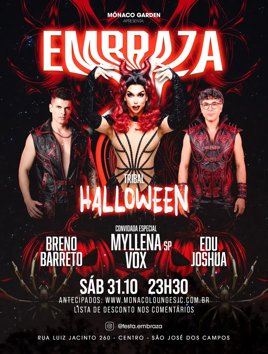 Flyer de Breno Barreto, Myllena Vox e Edu Joshua