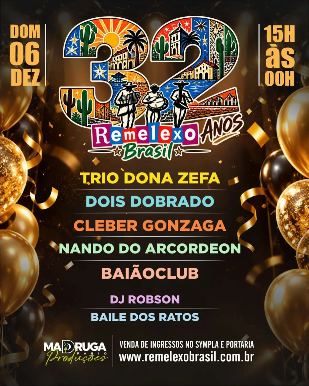 Flyer de Triodonazefaoficial, Dois Dobrado e mais 3 artistas