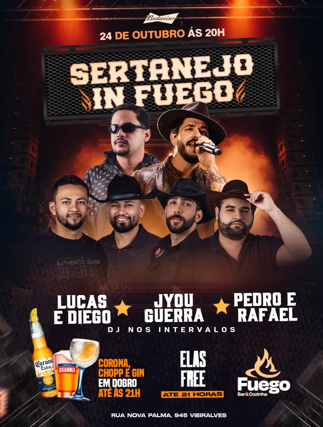 Flyer de Lucas & Diego, Jyou Guerra e Pedro & Rafael