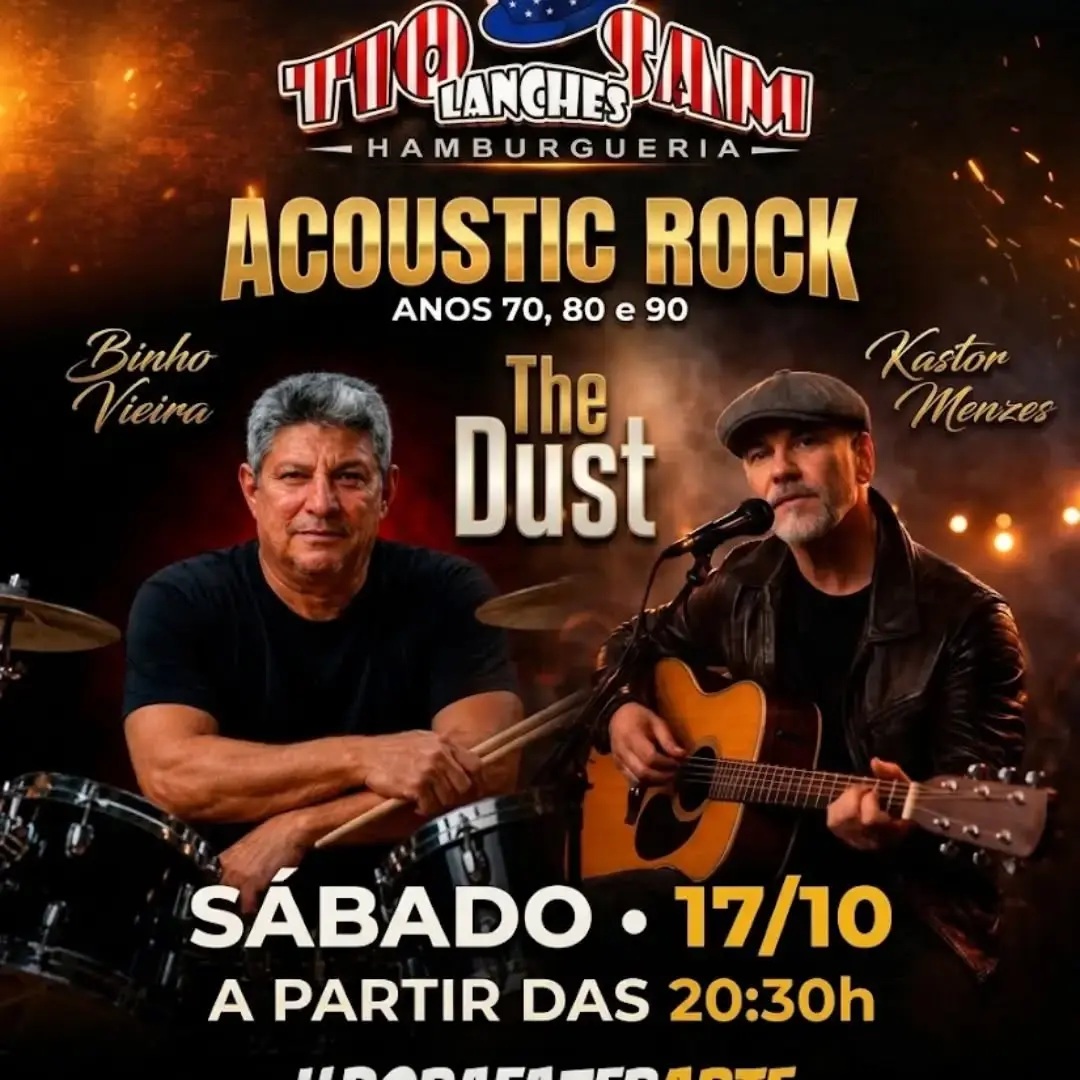 Flyer de Gui Fagaraz, Binho Vieira, The Dust e Kastor Menzes