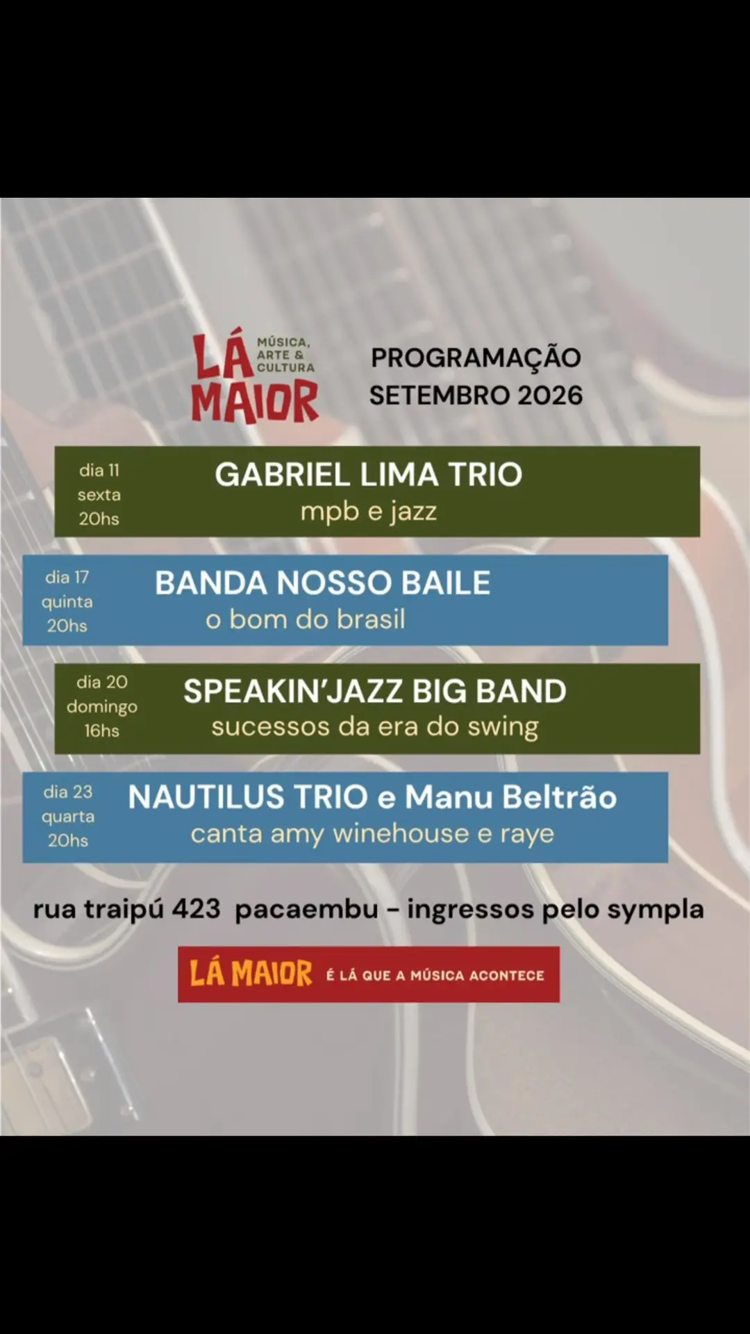 Flyer de Nautilus, Manu Beltrão, The Chorus e mais 4 artistas