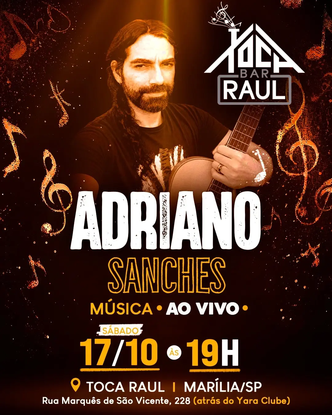 Flyer de Adriano Sanches