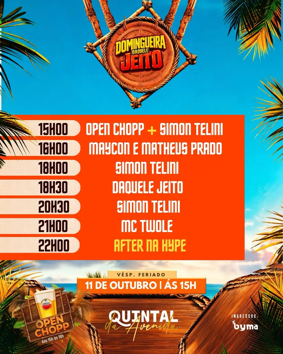 Flyer de Grupo daquele jeito, Simon e mais 3 artistas