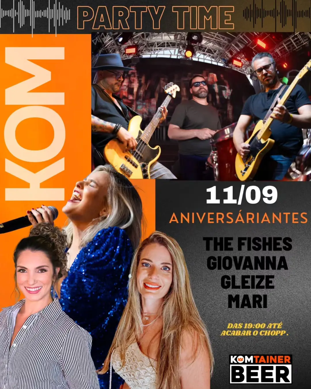 Flyer de The Fishes Band, Giovanna Fischer, Gleize e Noix