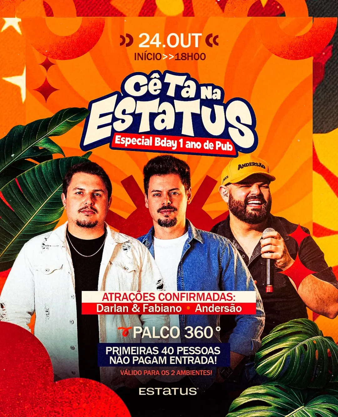 Flyer de Darlan & Fabiano, Andersão e mais 1 artista