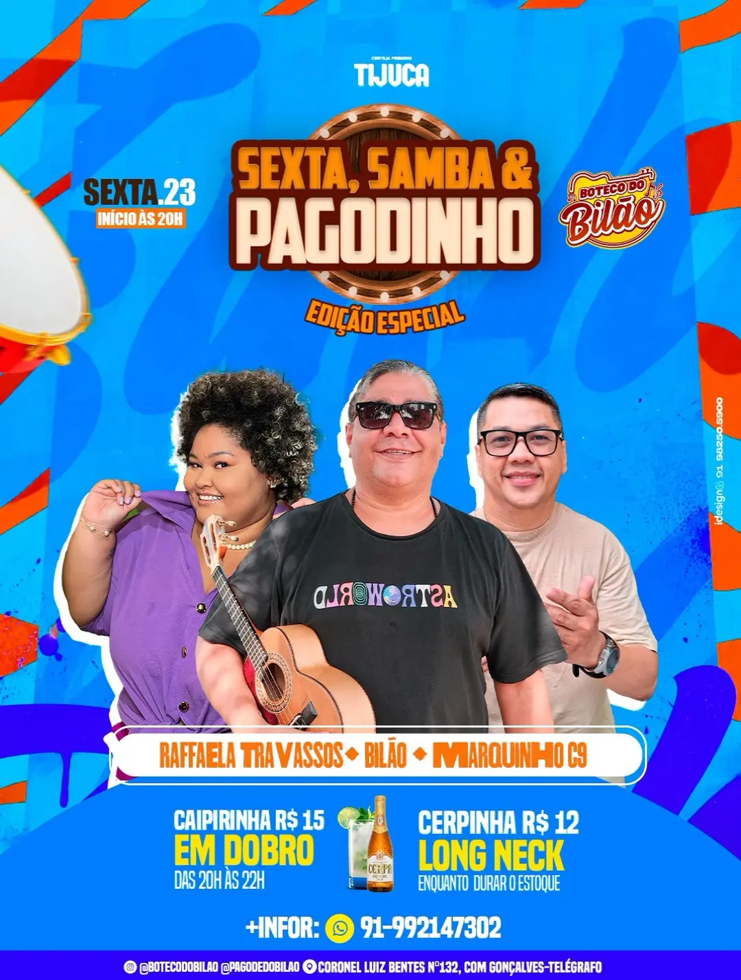 Flyer de Rafaela Travassos, Bilão e Marquinho C9