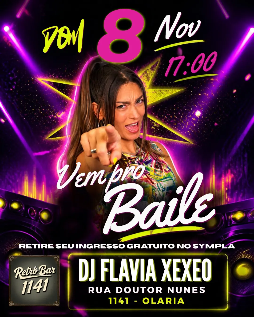 Flyer de DJ Flavia Xexeo