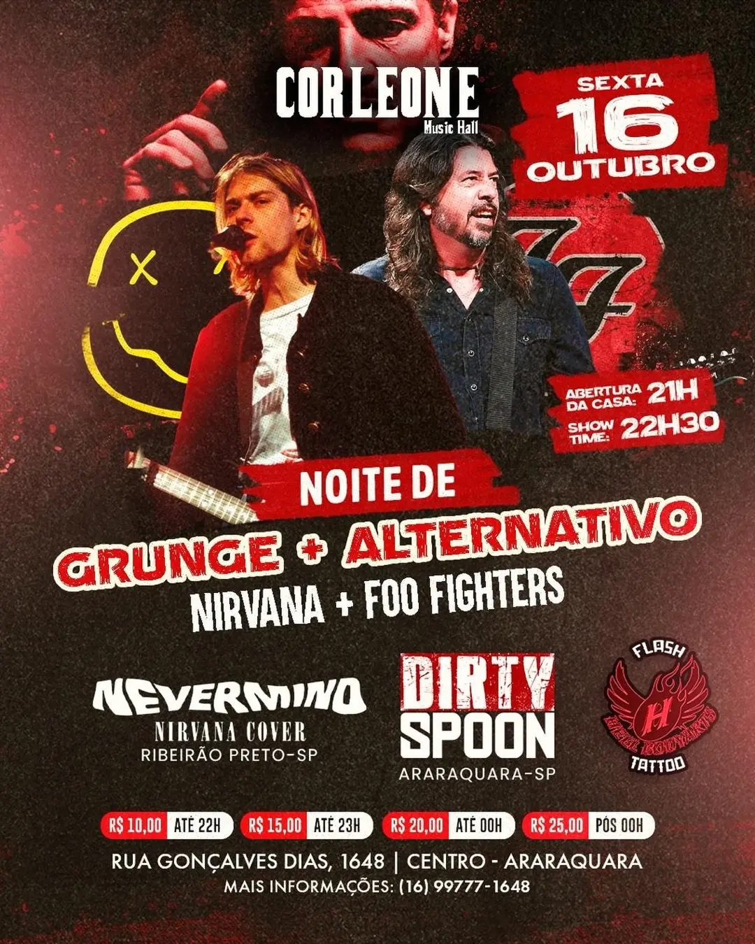 Flyer de Nevermind e Dirty Spoon