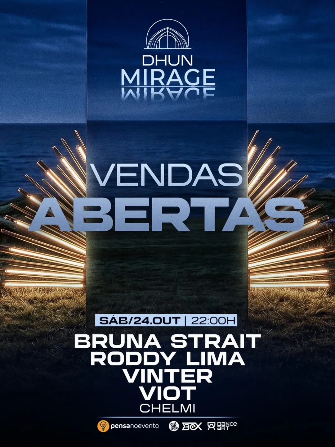 Flyer de Vinter, Chelmi, Bruna Strait e mais 3 artistas