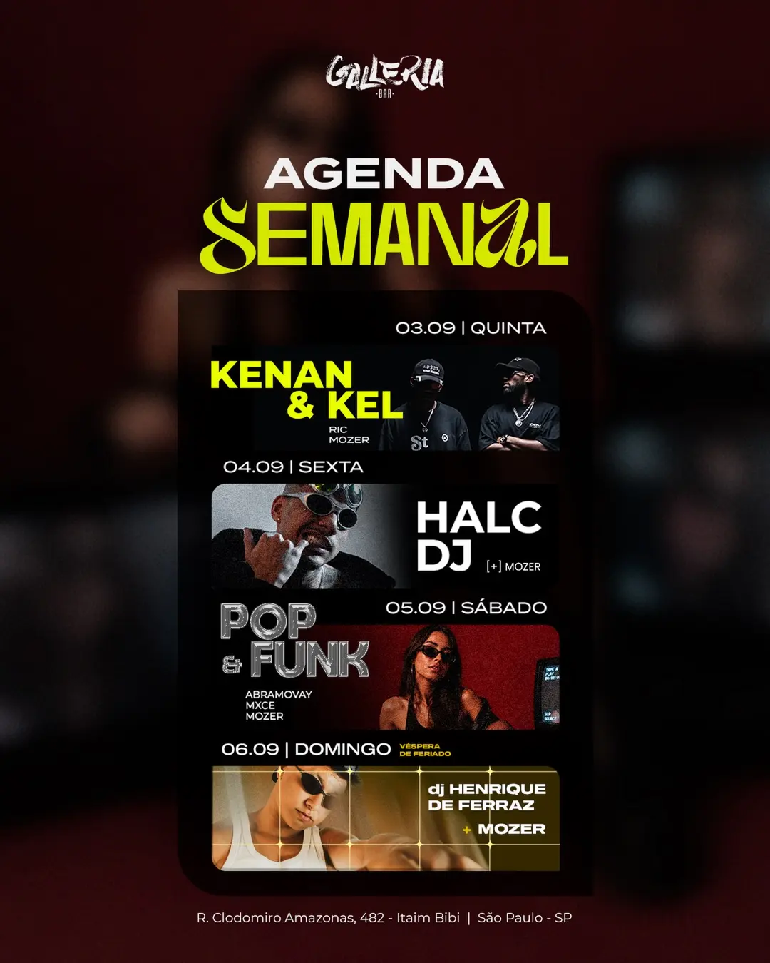 Flyer de Kenan e Kel DJs, ric.ramos e djmozer