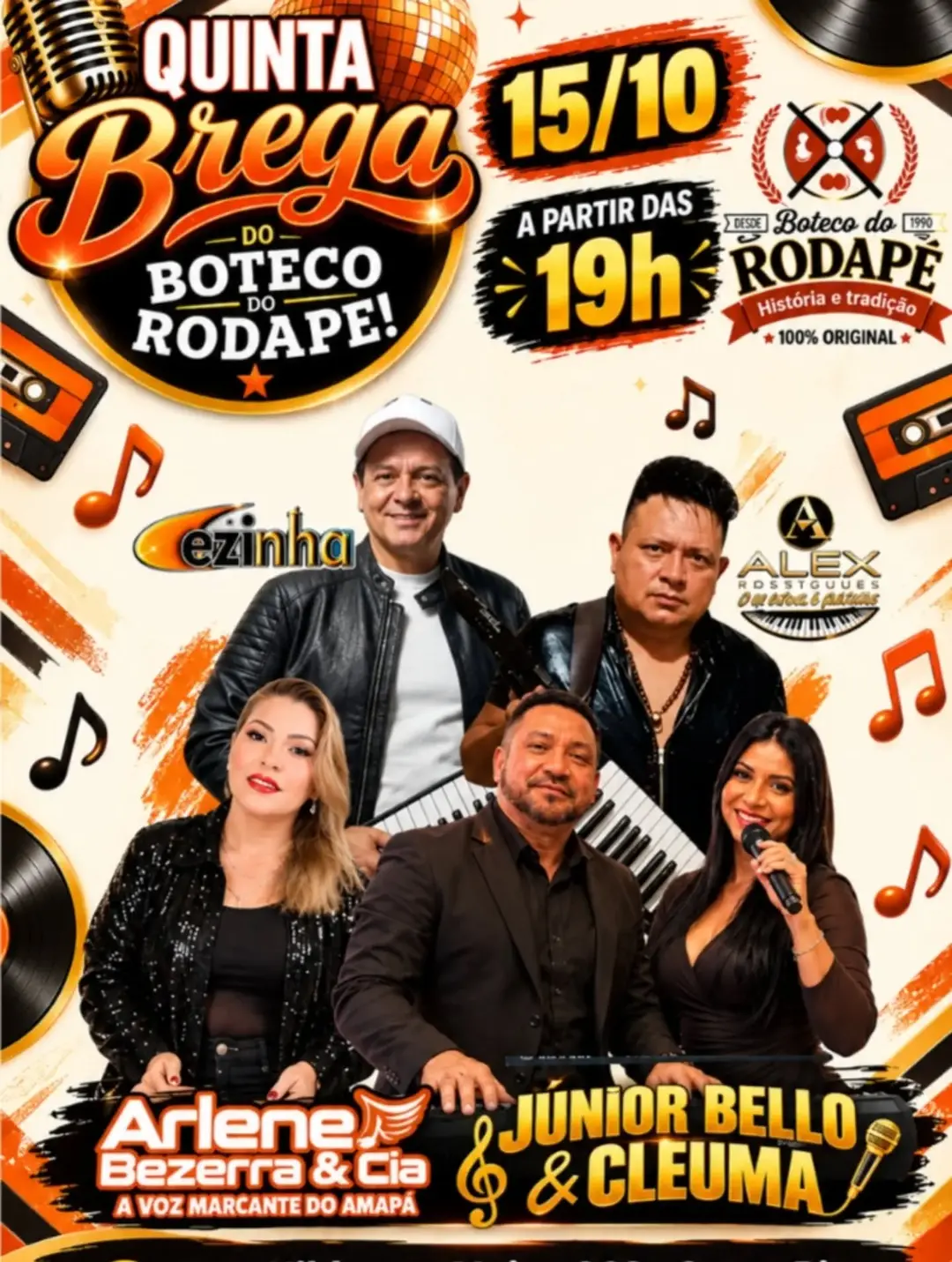 Flyer de Alex Aguiar, Júnior Bello e Cleuma e mais 2 artistas