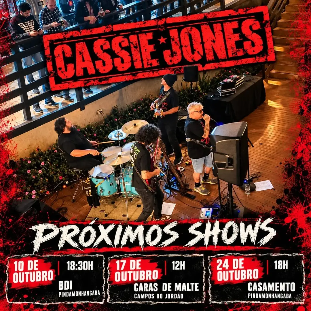Flyer de Cassie Jones Rock Sem Anestesia e Cassie Jones