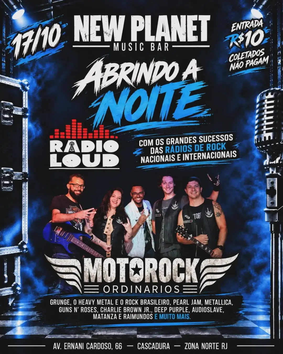 Flyer de Motorock Ordinários e RÁDIO LOUD