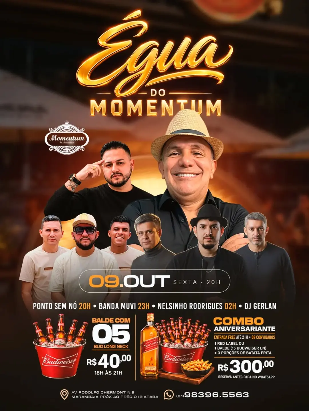 Flyer de Banda MUVI, Nelsinho Rodrigues e Ponto Sem Nó