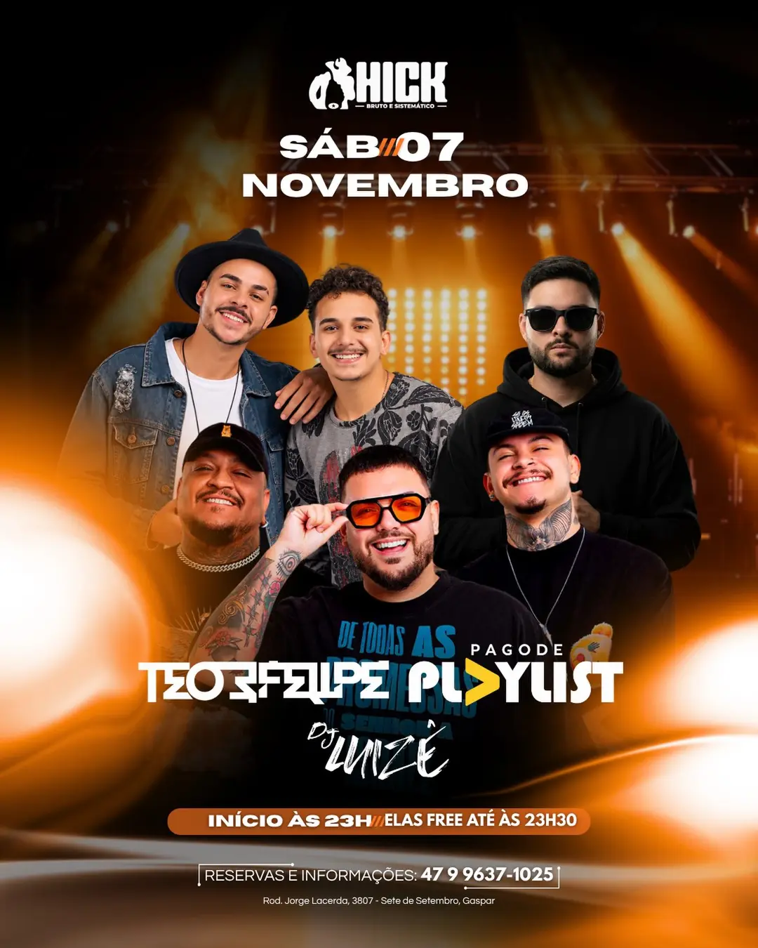 Flyer de Grupo Pagode Playlist, Teo e Felipe e Luis Gustavo