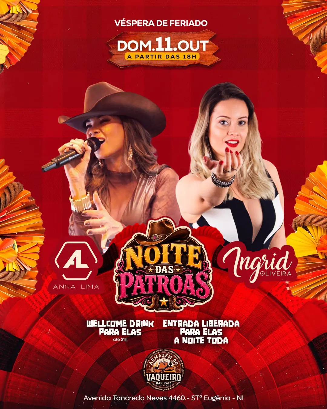 Flyer de Anna Lima e Ingrid Oliveira