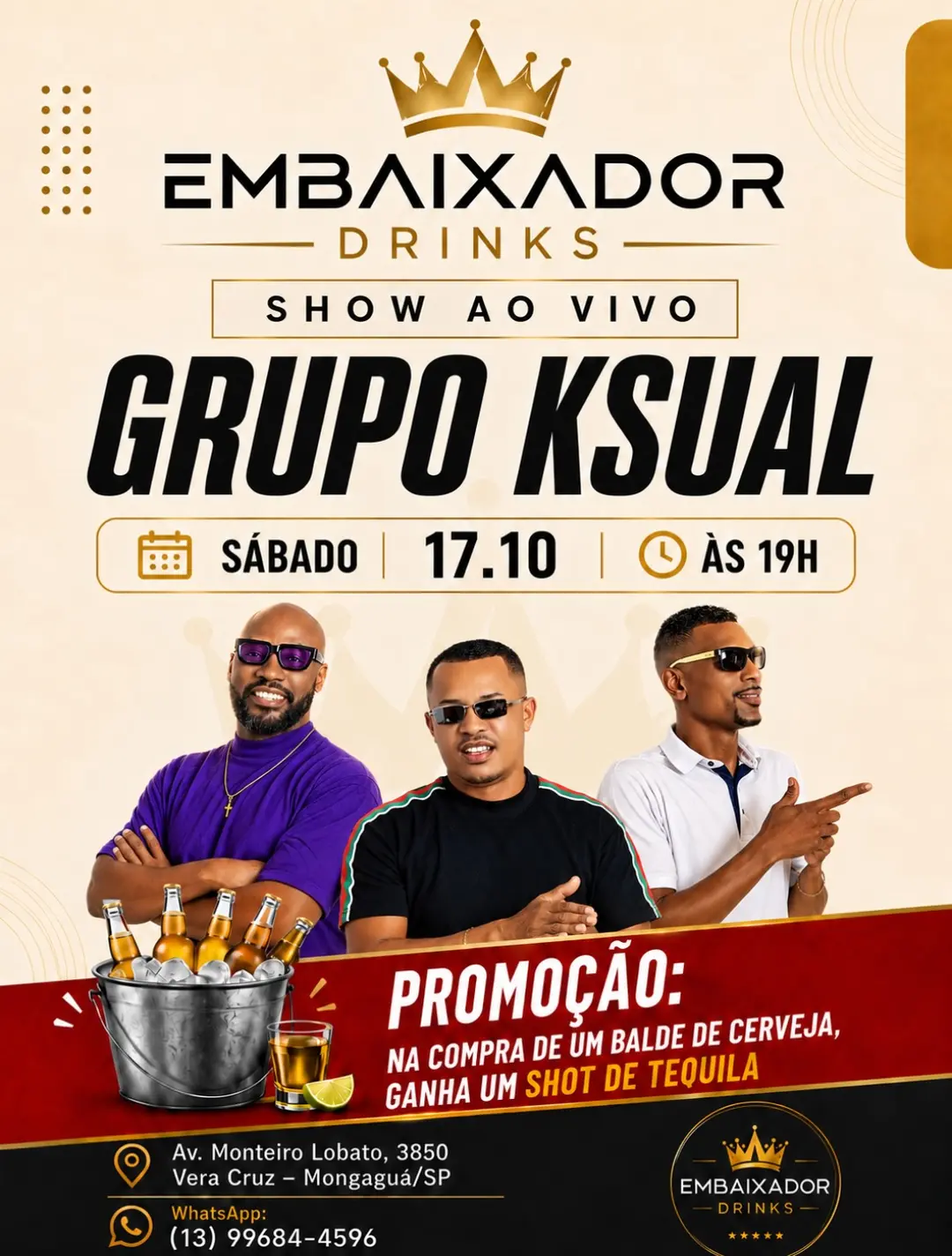 Flyer de Juninho Domingues e Grupo KSual