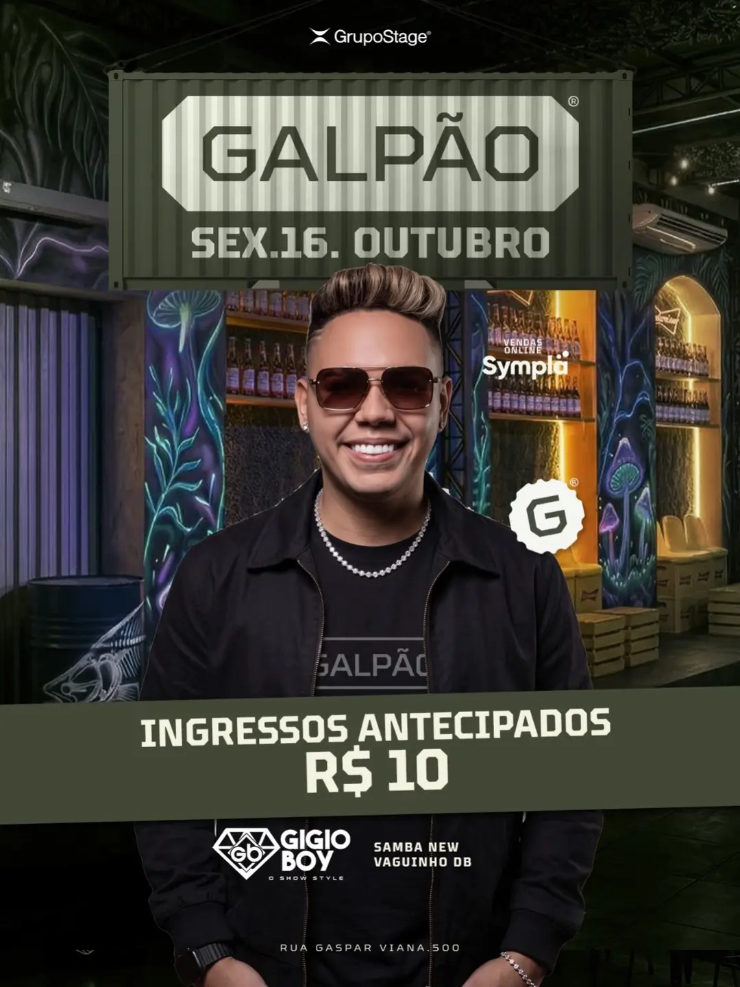 Flyer de Samba New, Vaguinho DB, DJ Gigioboy e GigioBoy