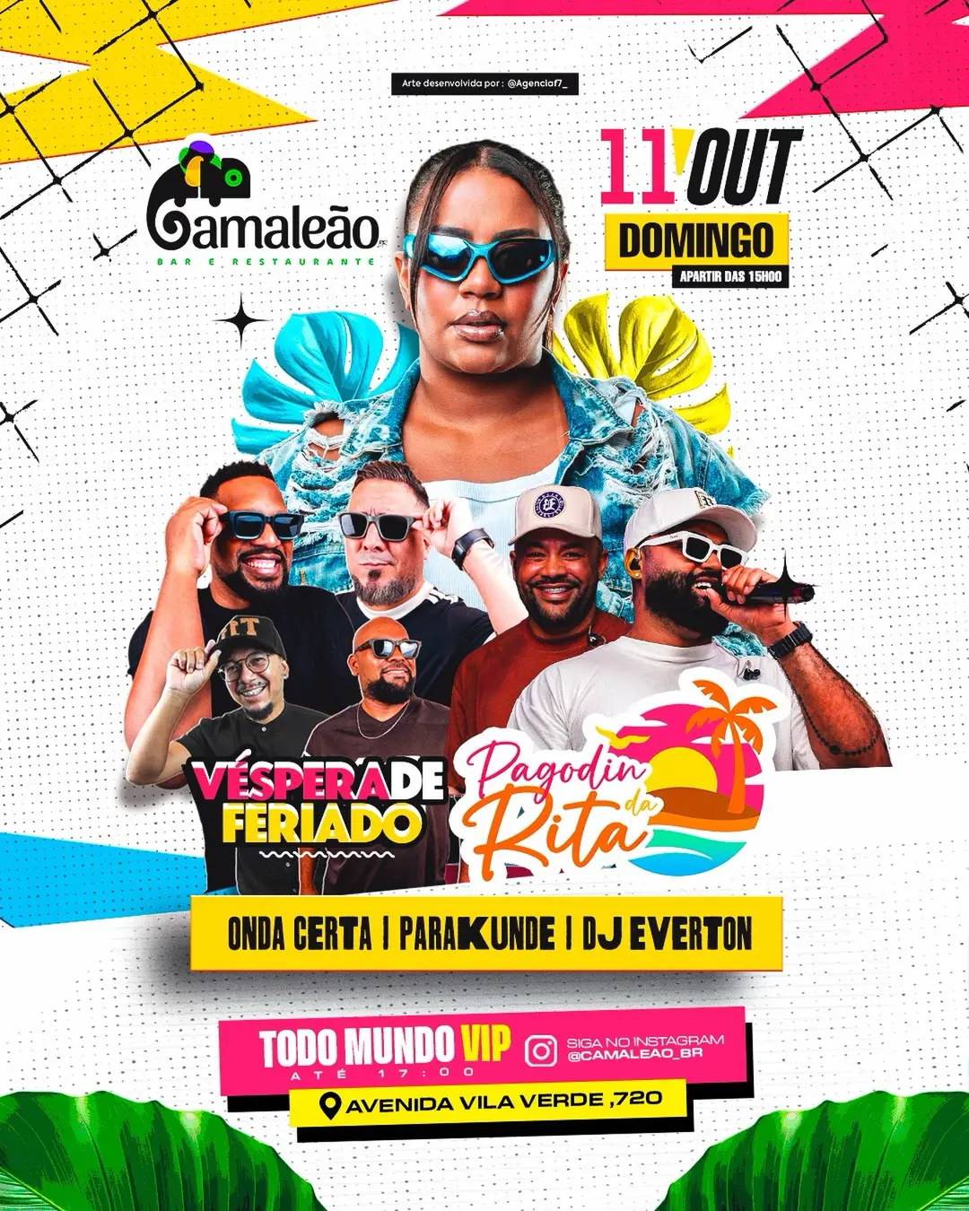 Flyer de Grupo Parakundê, Pagodinho da Rita e mais 2 artistas