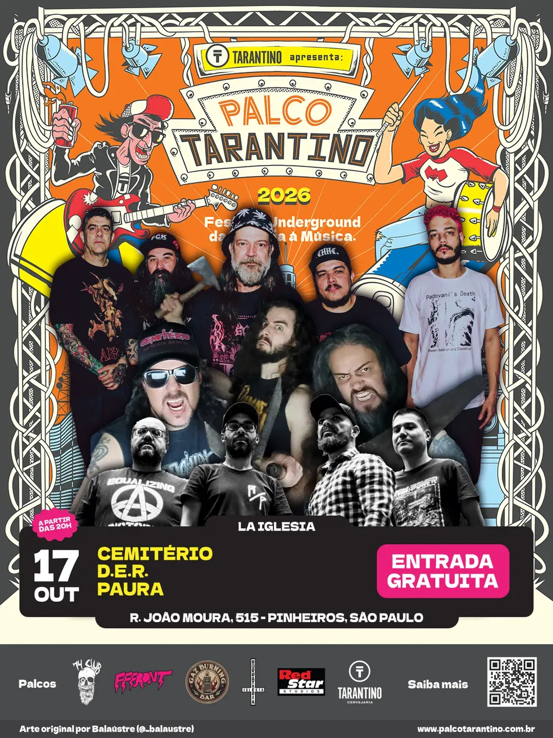 Flyer de Paura, D.E.R. e Cemiterio Death Metal