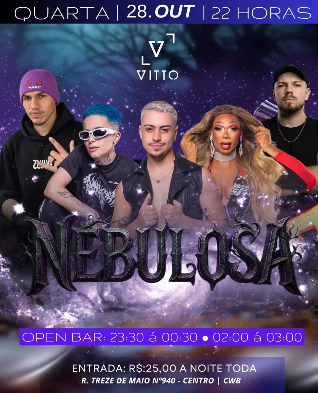 Flyer de Drag Queen Yasmin Carraroh e mais 4 artistas