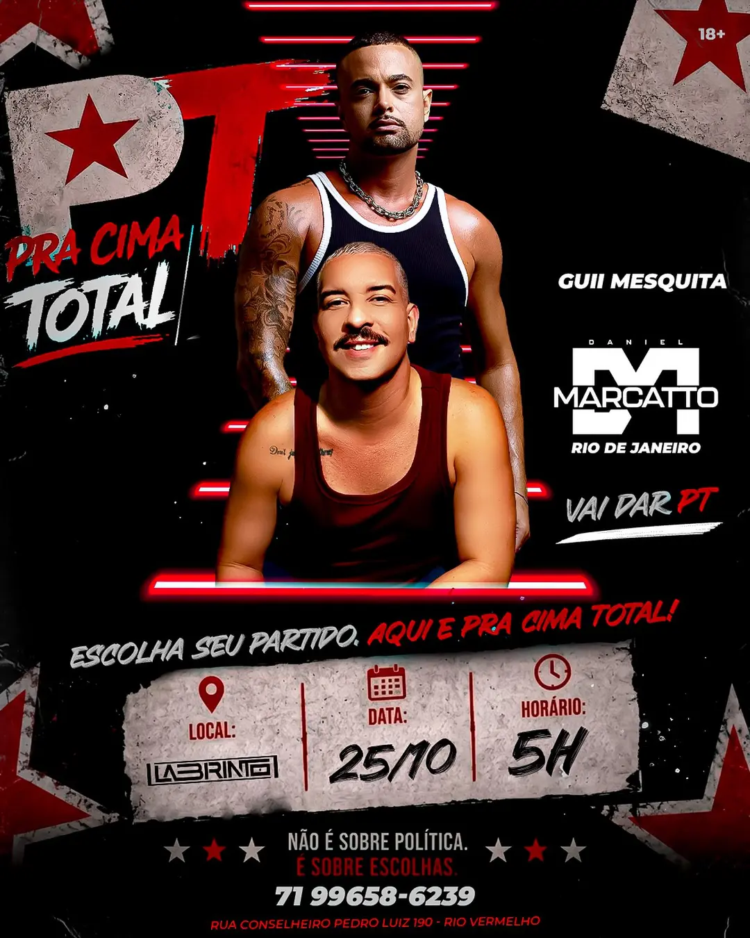Flyer de Dj Guii Mesquita e Daniel Marcatto