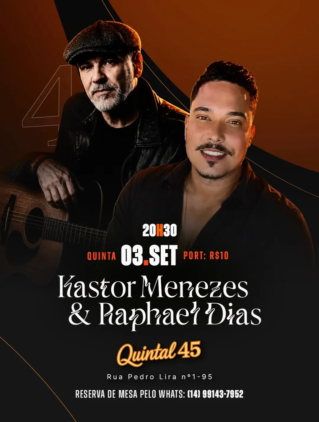 Flyer de Gui Fagaraz e Raphael Dias