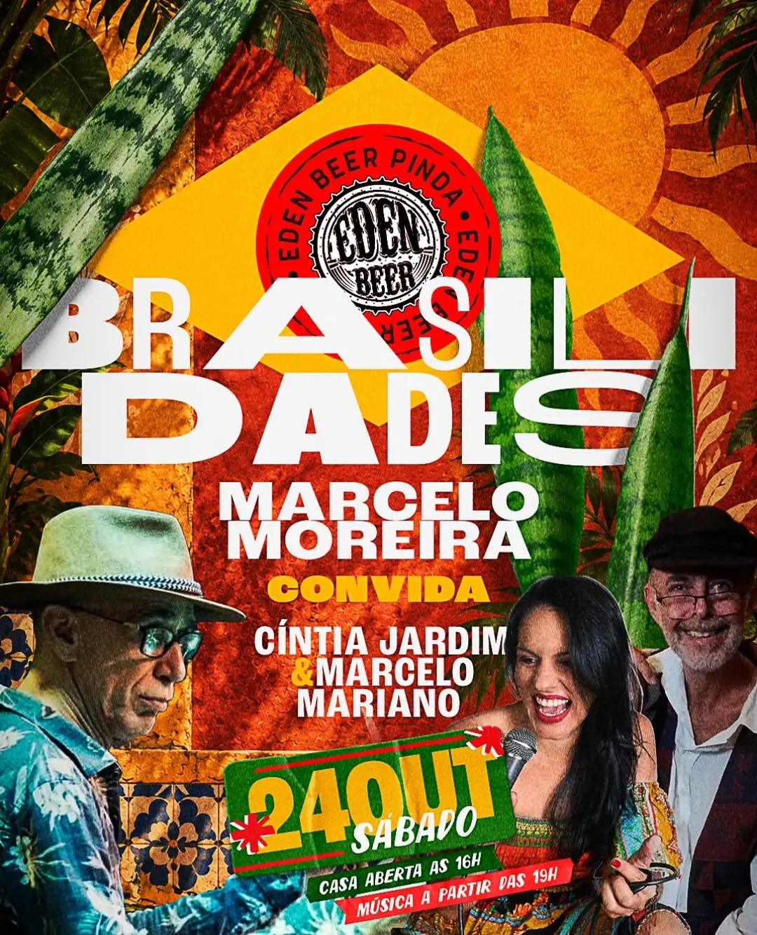 Flyer de Cinthia Jardim, mmoreira_batera e marcelomarianoluthier