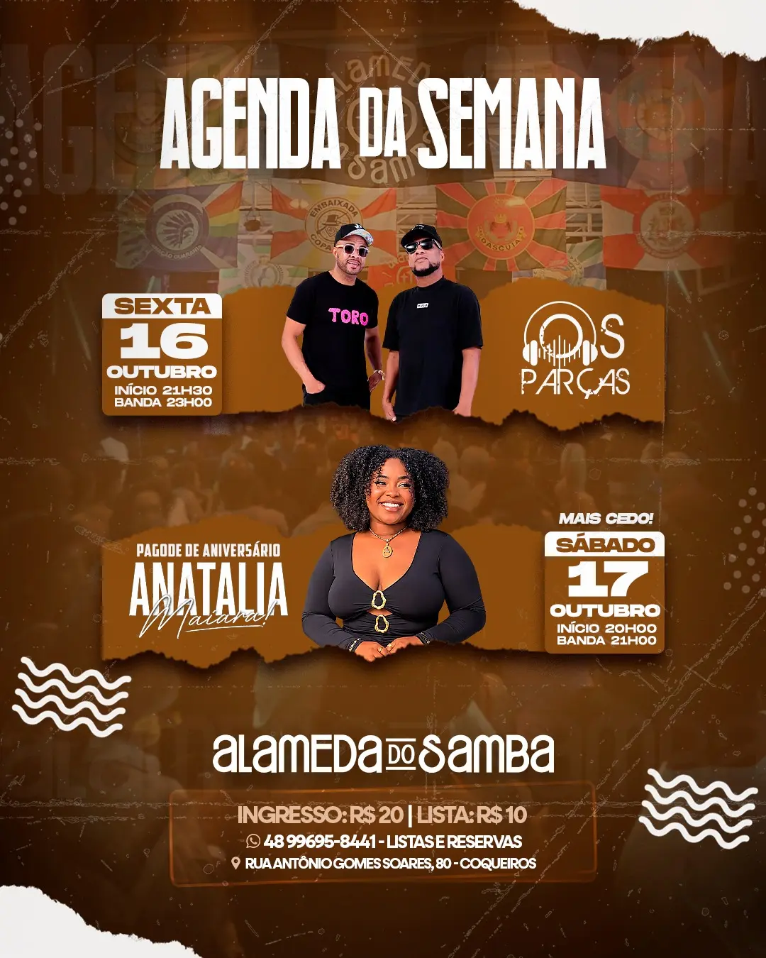 Flyer de Anatalia Maiara e Alameda do Samba