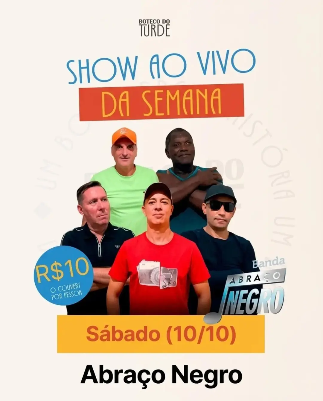 Flyer de Banda Abraço Negro
