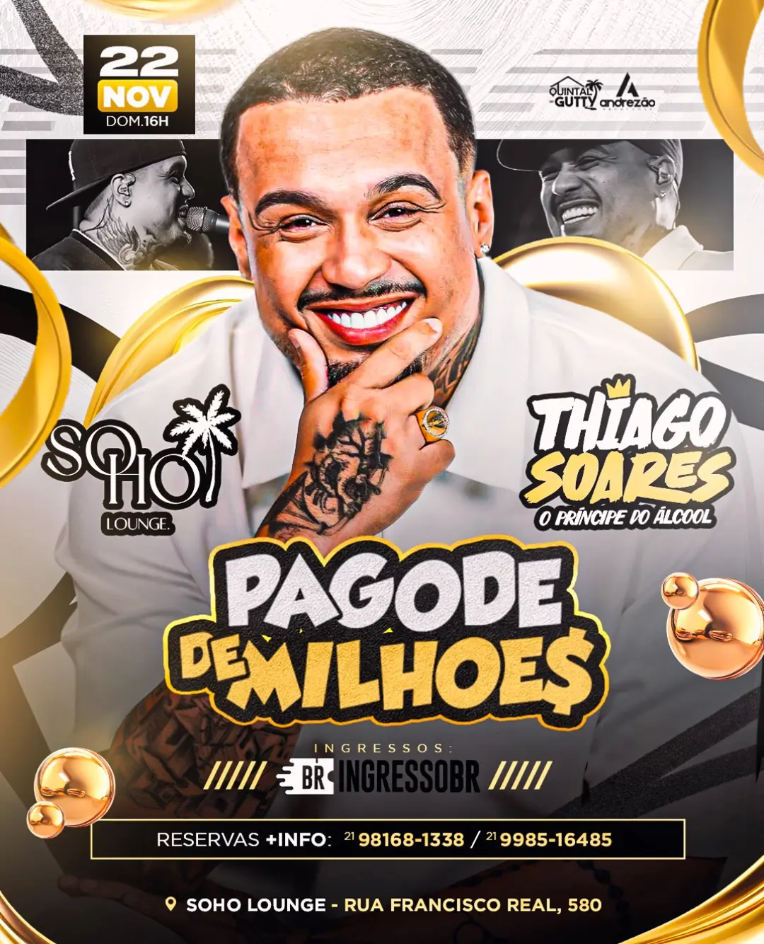 Flyer de Marlinho, Thiago Soares, Akui e Negrão
