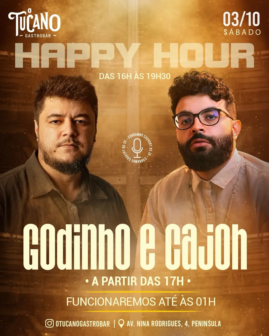 Flyer de Caio Jordan e Godinho