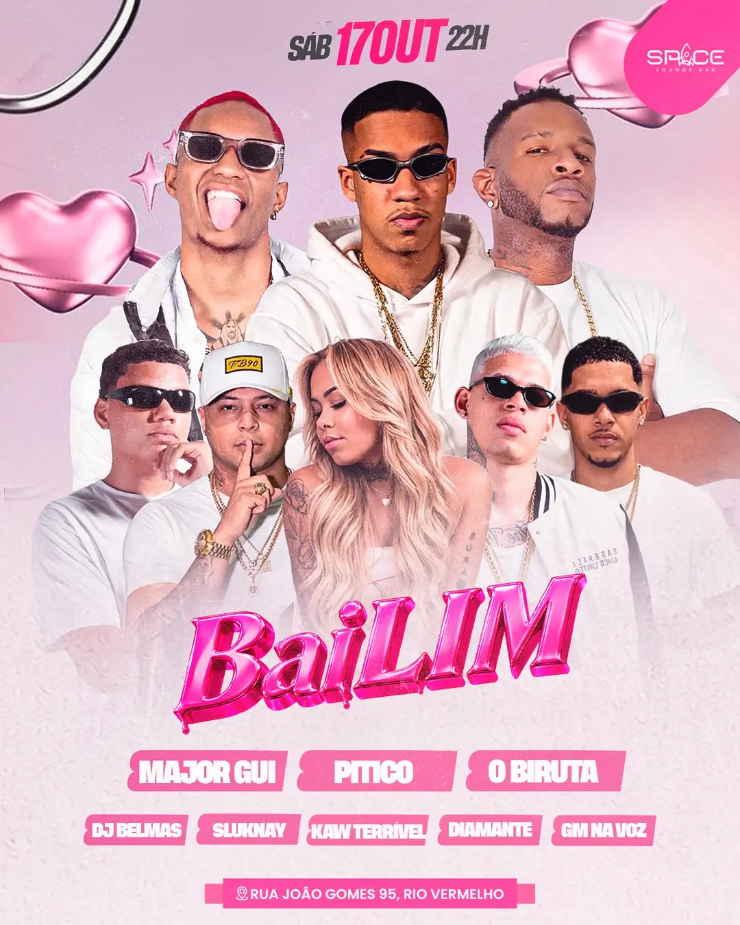 Flyer de Sluknay Oficial, Pitico Embrazza e mais 9 artistas