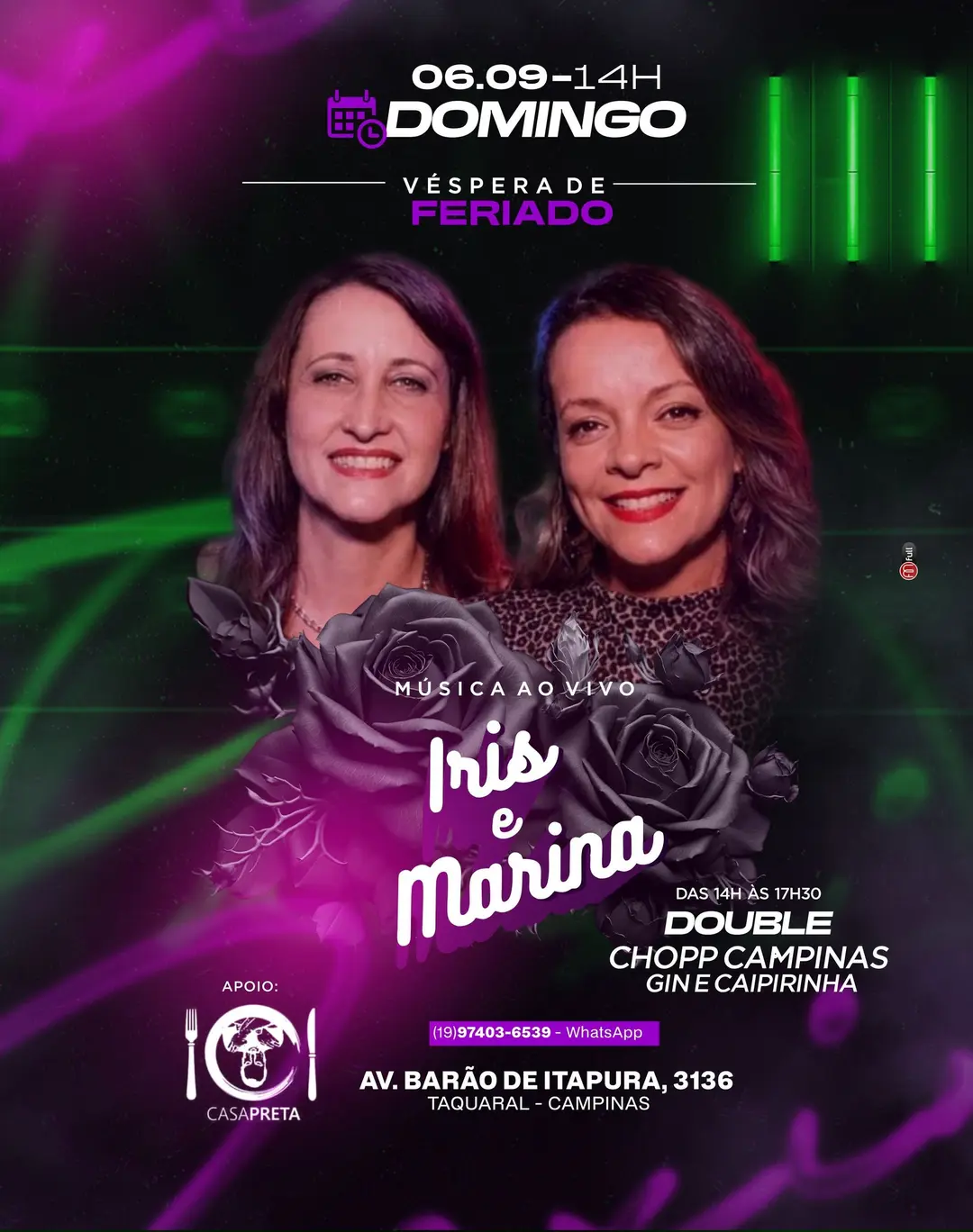Flyer de Iris, Marina e Íris & Marina