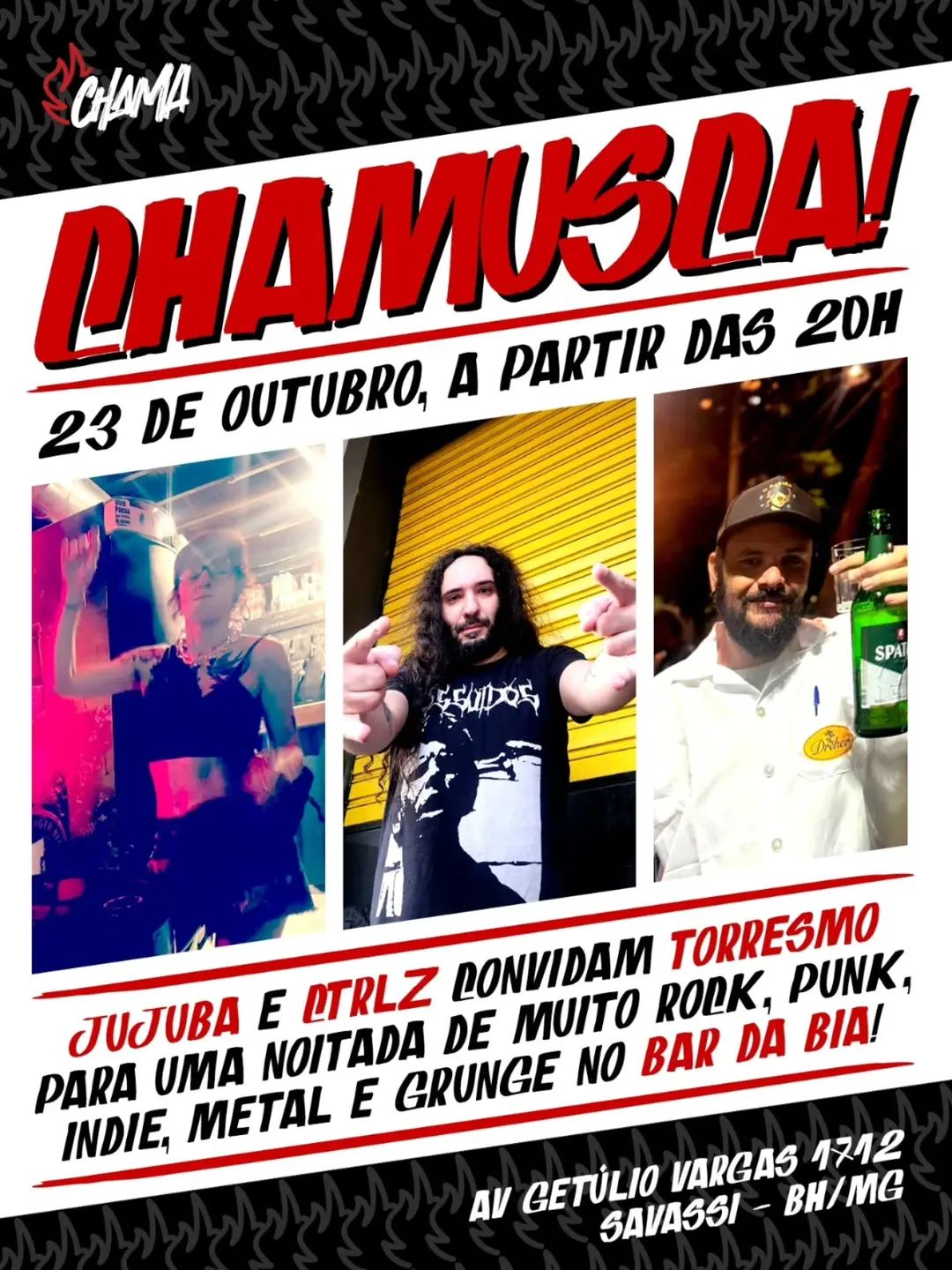 Flyer de Chamusca e DJ Torresmo