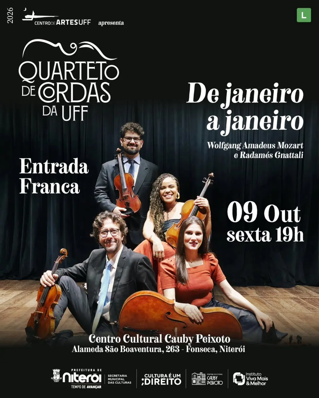Flyer de Quarteto de Cordas da UFF