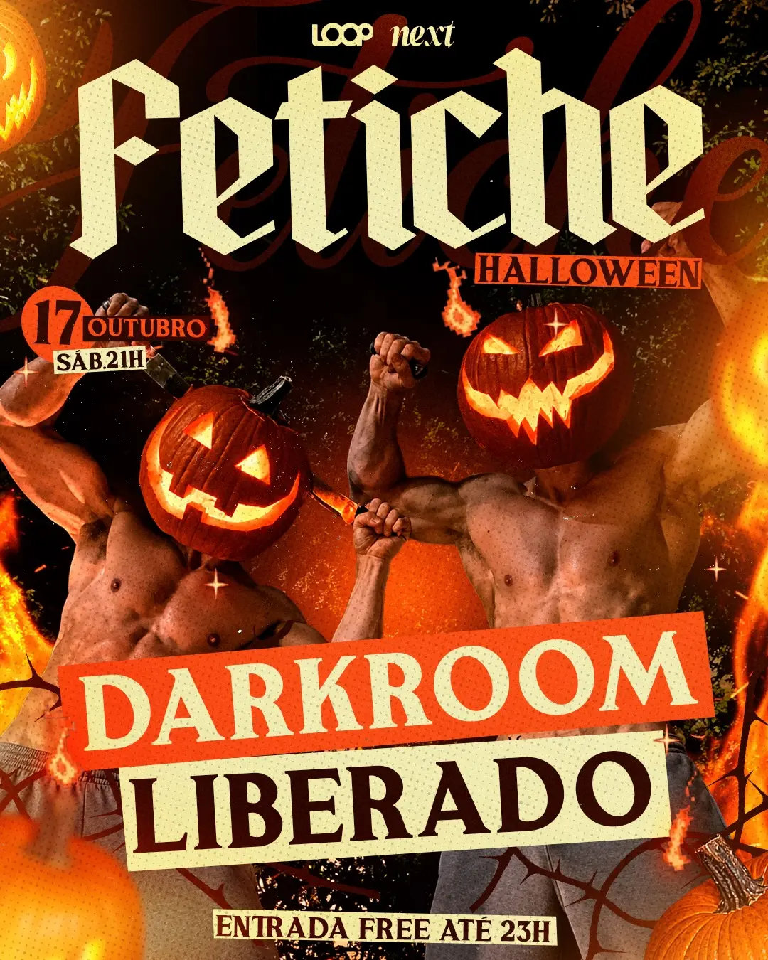Flyer de Juana Ocio, Marcos Fontes, DJ DG, DK e Kurumi M. Ink