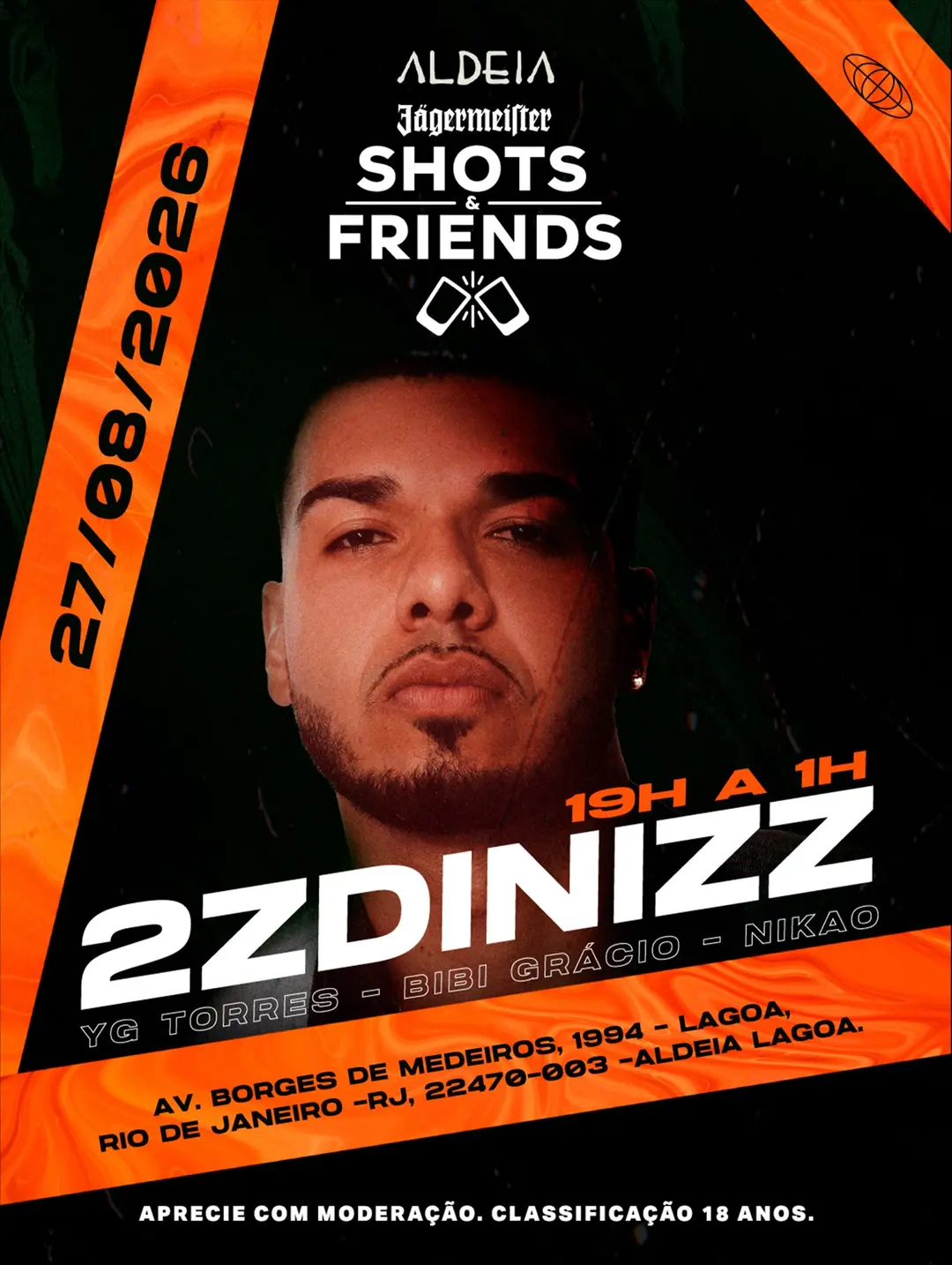 Flyer de Bianca Grácio, Yago Torres, Nikão, 2ZDINIZZ e YG TORRES
