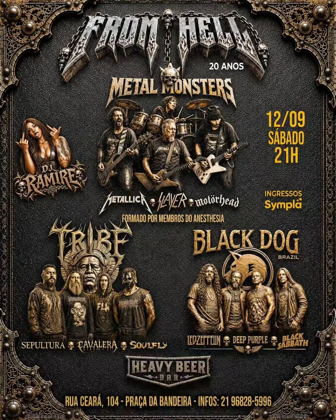 Flyer de Black Dog Brazil, Tribe e mais 3 artistas