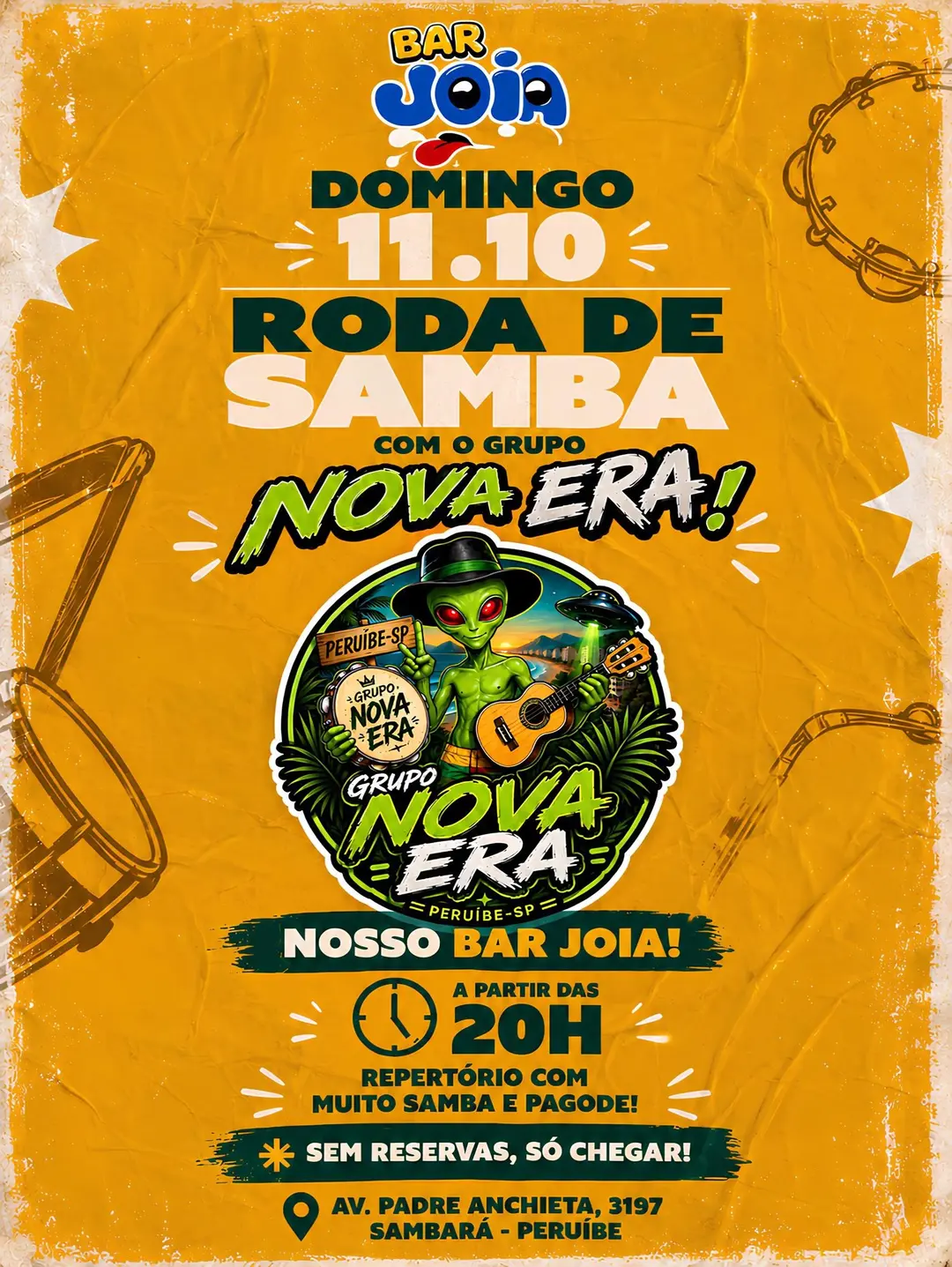 Flyer de Roda de Samba Nova Era