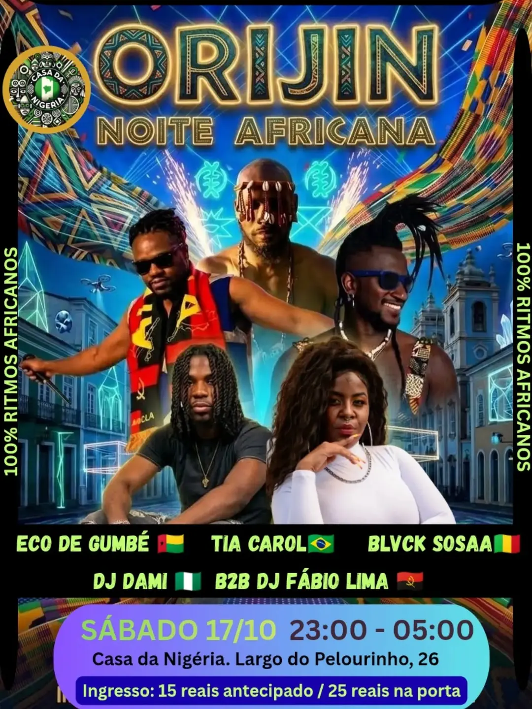 Flyer de Eco de Gumbé, Tia Carol, Blvck Sosaa e mais 2 artistas