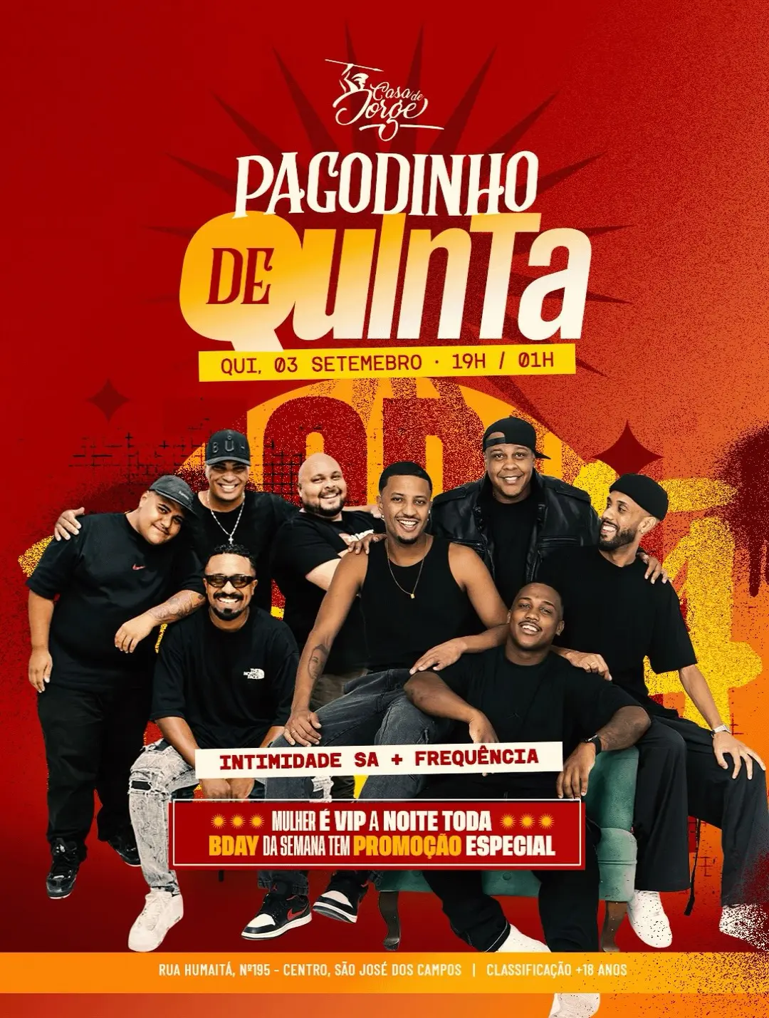 Flyer de Grupo Intimidade S/A, Grupo Frequência e mais 1 artista