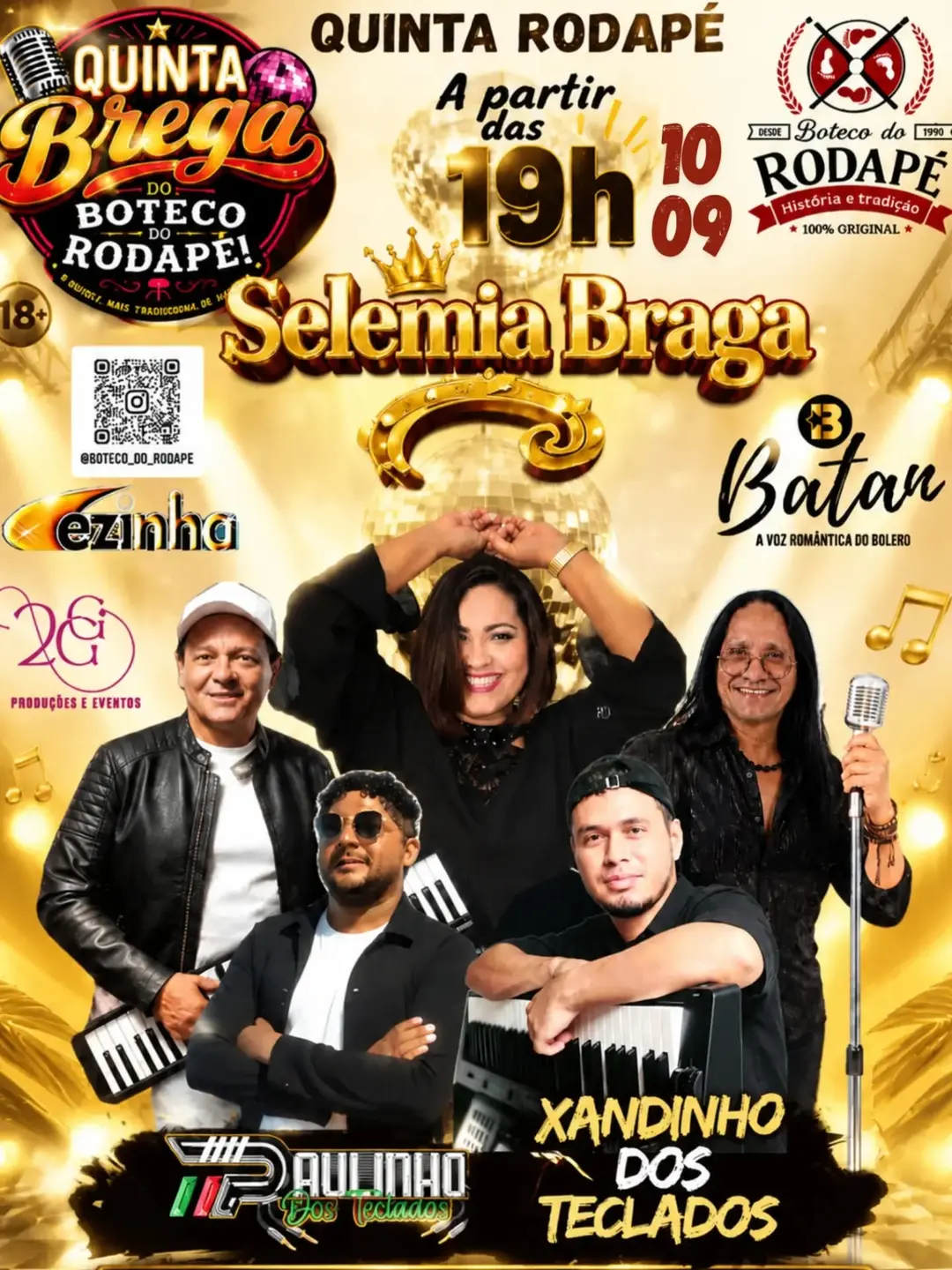 Flyer de Batan, Sellêmia Braga e mais 3 artistas