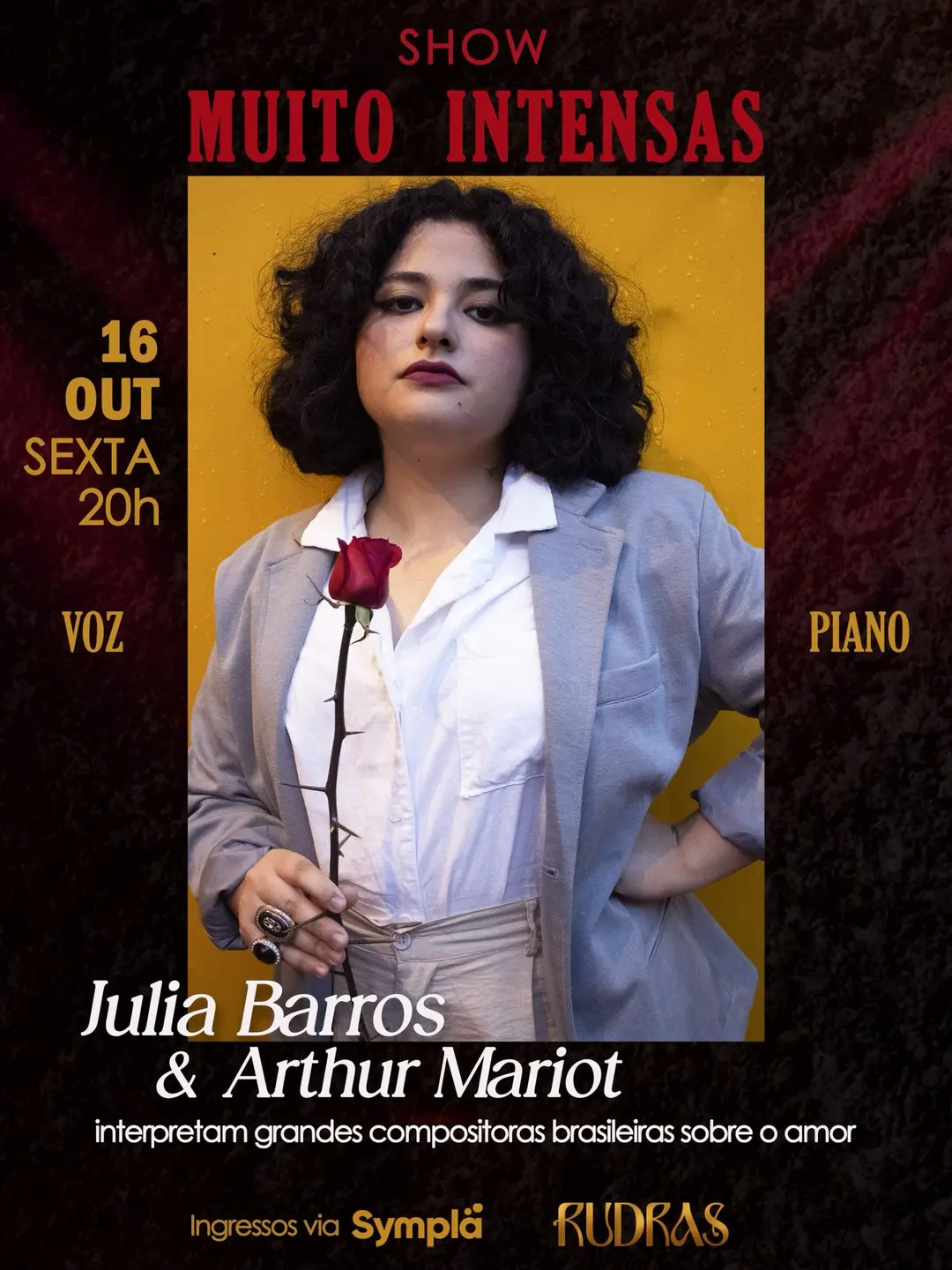 Flyer de Julia Barros e Arthur Mariot