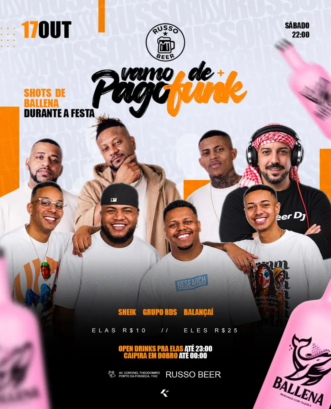 Flyer de Grupo RDS, Balança Aí e DJ Sheik
