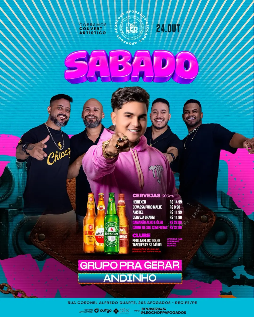 Flyer de Andinho e Grupo Pra Gerar