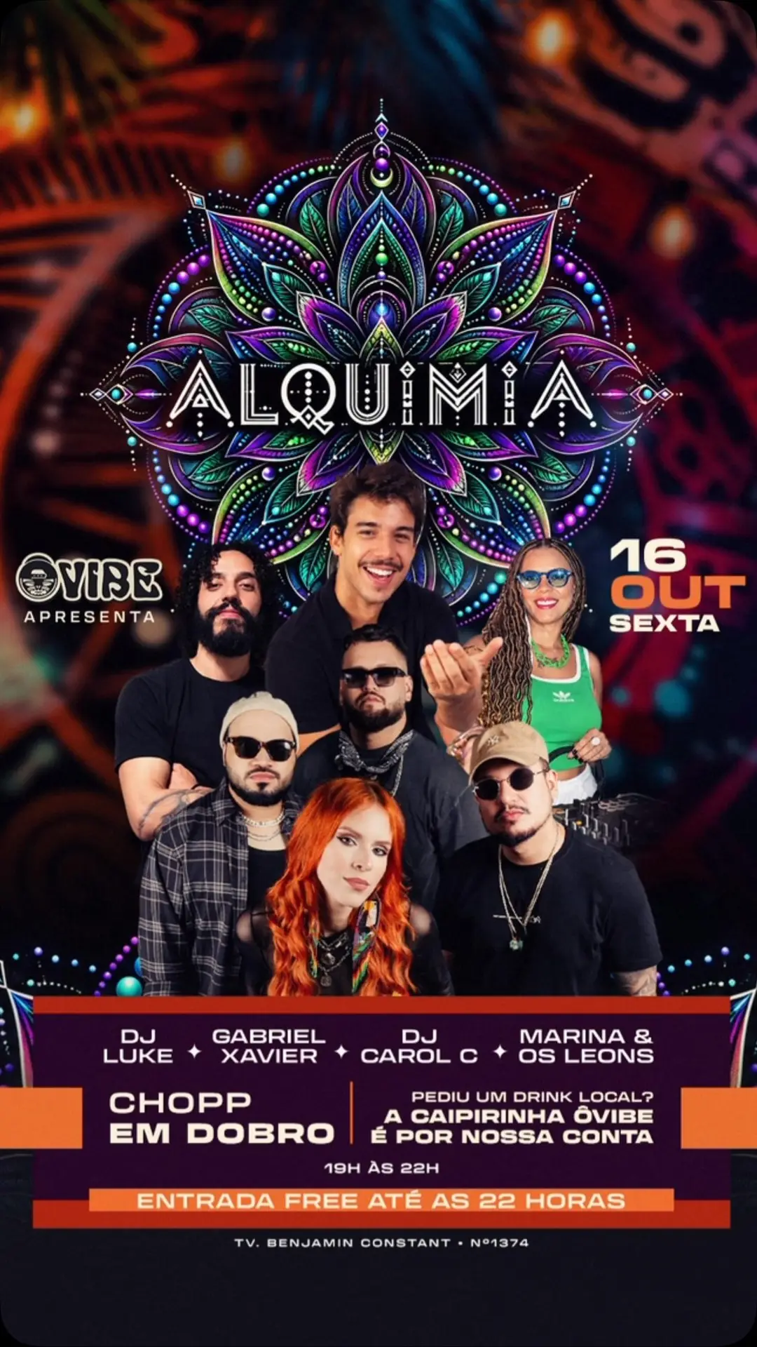 Flyer de Marina & Os Leones, Gabriel Xavier e mais 2 artistas